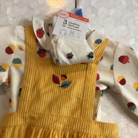 Wonder Nation Pinafore Girls 3 piece set - Picture 4 of 10